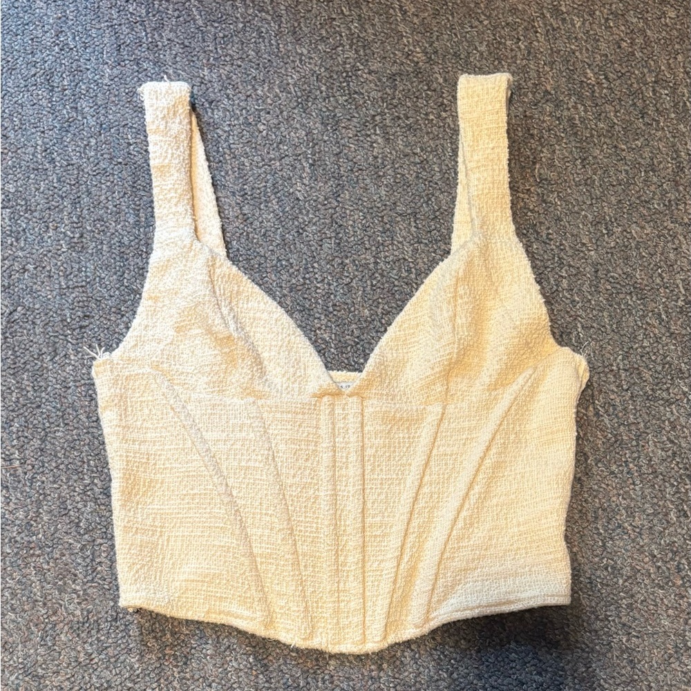 Zara Cream Textured Women's Top